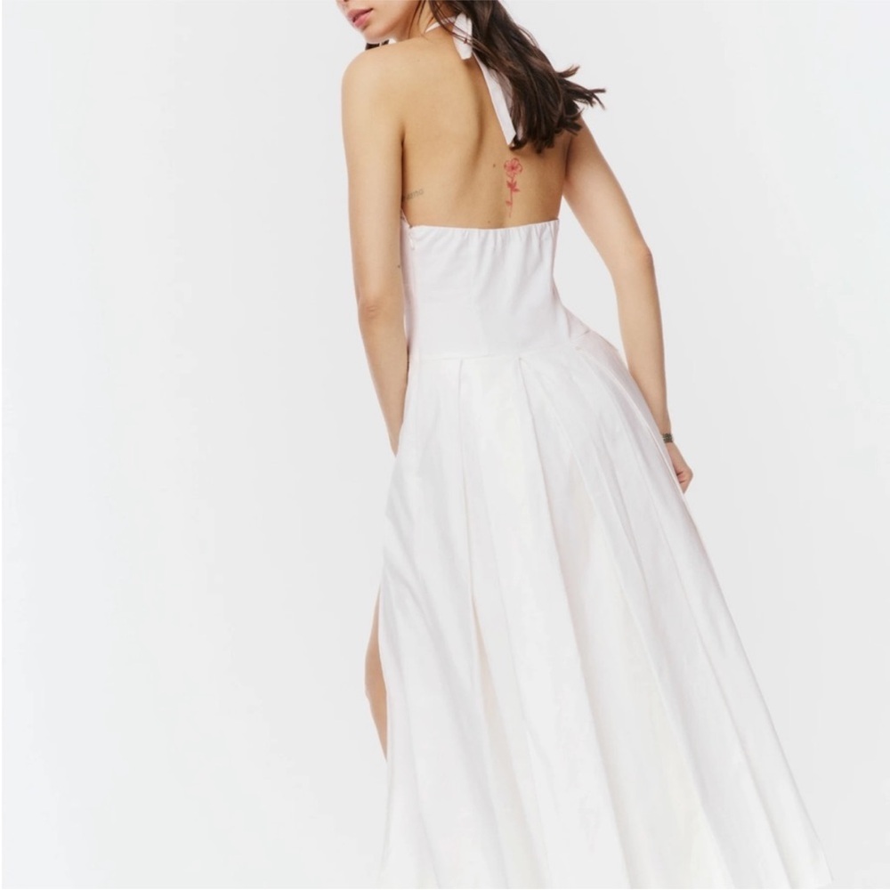 Reformation White Beaux Midi Dress with Ruffle Detail | 8 - Picture 3 of 9